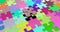 Multicolor puzzle assembling abstract 3d footage