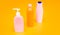 Multicolor refillable cosmetic packs for shampoo and bodywash products, bottles