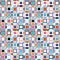 Multicolor seamless dynamic geometric pattern. For printing design, textile design, packaging design