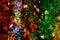 Multicolor shiny Christmas garland background.