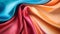 Multicolor Silk Fabric Texture with Beautiful Waves. Elegant Background for a Luxury Product