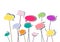Multicolor speech bubbles isolated on the white background, horizontal vector
