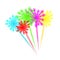 Multicolor transparent Fireworks holiday. Fun decorative lights of various colors and shapes obtained by burning pyrotechnic