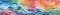 Multicolor waves on textile, batik style, abstract panoramic banner, AI generative panorama