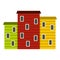 Multicolored argentine houses icon isolated