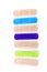Multicolored array of sticky bandage strips in a parallel line