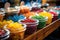 A multicolored array of tempting sweets at the vibrant store counter