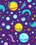 Multicolored Artistic Quirky Whimsical Magical moon, stars, and galaxy swirls doodle