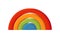 Multicolored baby rainbow toy with wooden blocks. Montessori education logic toy for early childhood development