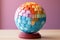 Multicolored ball with the colors of the LGBT community. World globe