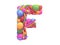 Multicolored balloon font.