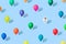 Multicolored balloons as a symbol of heterogeneity of society. modern isometric style.