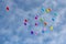 multicolored balloons in the city festival