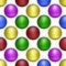 Multicolored balls form the background