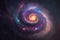 Multicolored beautiful spiral galaxy