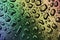 Multicolored bubble pattern as a foam structure on a liquid surface like a rainbow