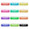 Multicolored buttons with inscription sale on a white background