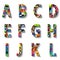 Multicolored Carnival Alphabet with Numbers