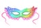 Multicolored carnival mask with stars isolated on a white background. Vector graphics