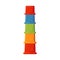 Multicolored children pyramid with plastic cup. Baby multicolored sorters. Montessori education logic toy for early