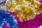 Multicolored Christmas garland pink  blue  yellow and white