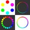 Multicolored circles with smooth transition of colors. Design sw