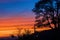 Multicolored clouds and sky at sunset