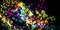 Multicolored colorful overlay circle abstract blurred blur holiday texture on black background