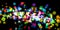 Multicolored colorful overlay circle abstract blurred blur holiday texture on black background