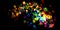 Multicolored colorful overlay circle abstract blurred blur holiday texture on black background