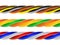 Multicolored computer cable isolated on white