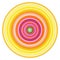 Multicolored concentric circles, vibrant colors