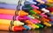 Multicolored crayons pyramid