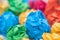 Multicolored crumpled paper balls macro