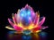 Multicolored crystal lotus, bioluminescence, phosphor, illusion engine 5.Generative AI