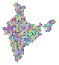 Multicolored Dot India Map