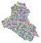 Multicolored Dot Iraq Map