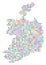 Multicolored Dot Ireland Republic Map