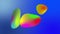 Multicolored ellipses on blue background. Morphing shapes gradient video. Abstract background of distorted gradient shapes