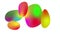 Multicolored ellipses on white background. Morphing shapes gradient video. Abstract background of distorted gradient shapes