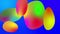 Multicolored ellipses on white background. Morphing shapes gradient video. Abstract background of distorted gradient shapes