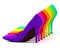 Multicolored fashionable high heel shoes