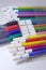 Multicolored felt pens with holey cap set and permanent markers