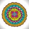 Multicolored Floral Mandala. Colorful decorative round ornament