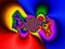 Multicolored flower leaves fractal, lights, abstract background, graphics