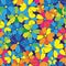 Multicolored flowers seamless pattern