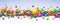 Multicolored flying balls of different sizes vector background