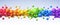 Multicolored flying balls of different sizes vector background