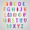 Multicolored Font, set of colorful letters.