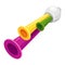 Multicolored football fan pipe isometric vector soccer game championship element for loud noise